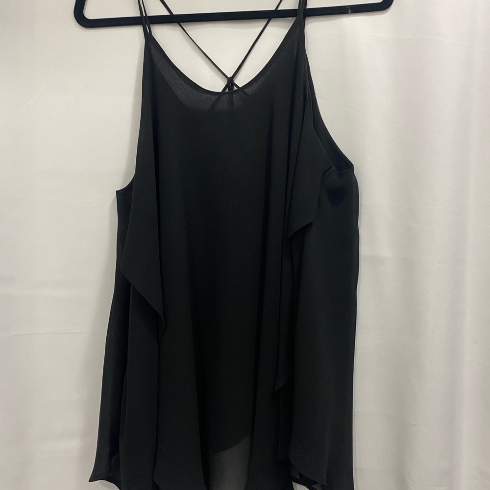 Doe & Rae Black Asymmetrical Backless Camisole